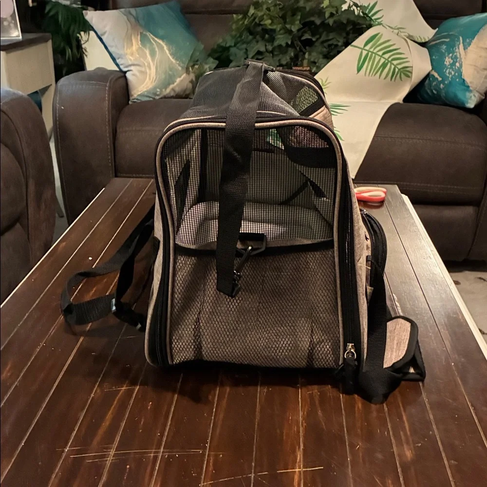 Small Pet Carrier Taupe - Used once 19”Lx 10”W x 12” H